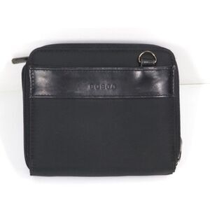 Bosca Newport Napa Leather Trim & Nylon Double Zip Wallet No Strap